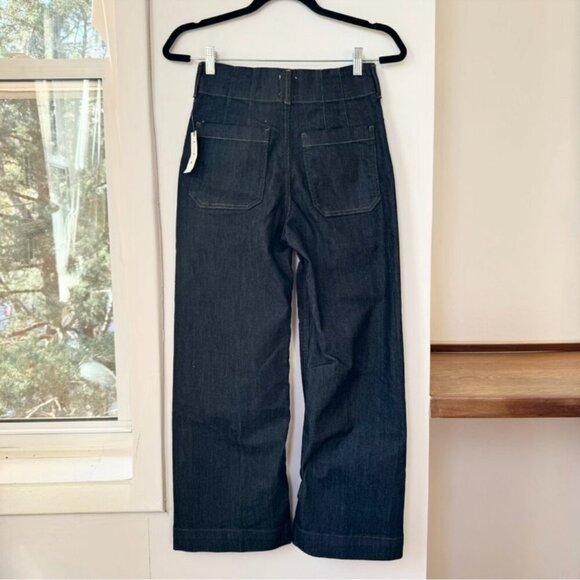 NWT Anthropologie Maeve Colette Wide-Leg Jeans Dark Wash Denim Blue 26 - Picture 9 of 11
